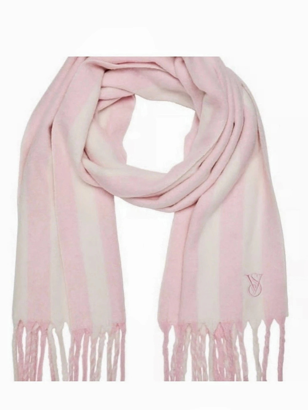 Victoria's Secret Pink & White Striped Scarf NWT